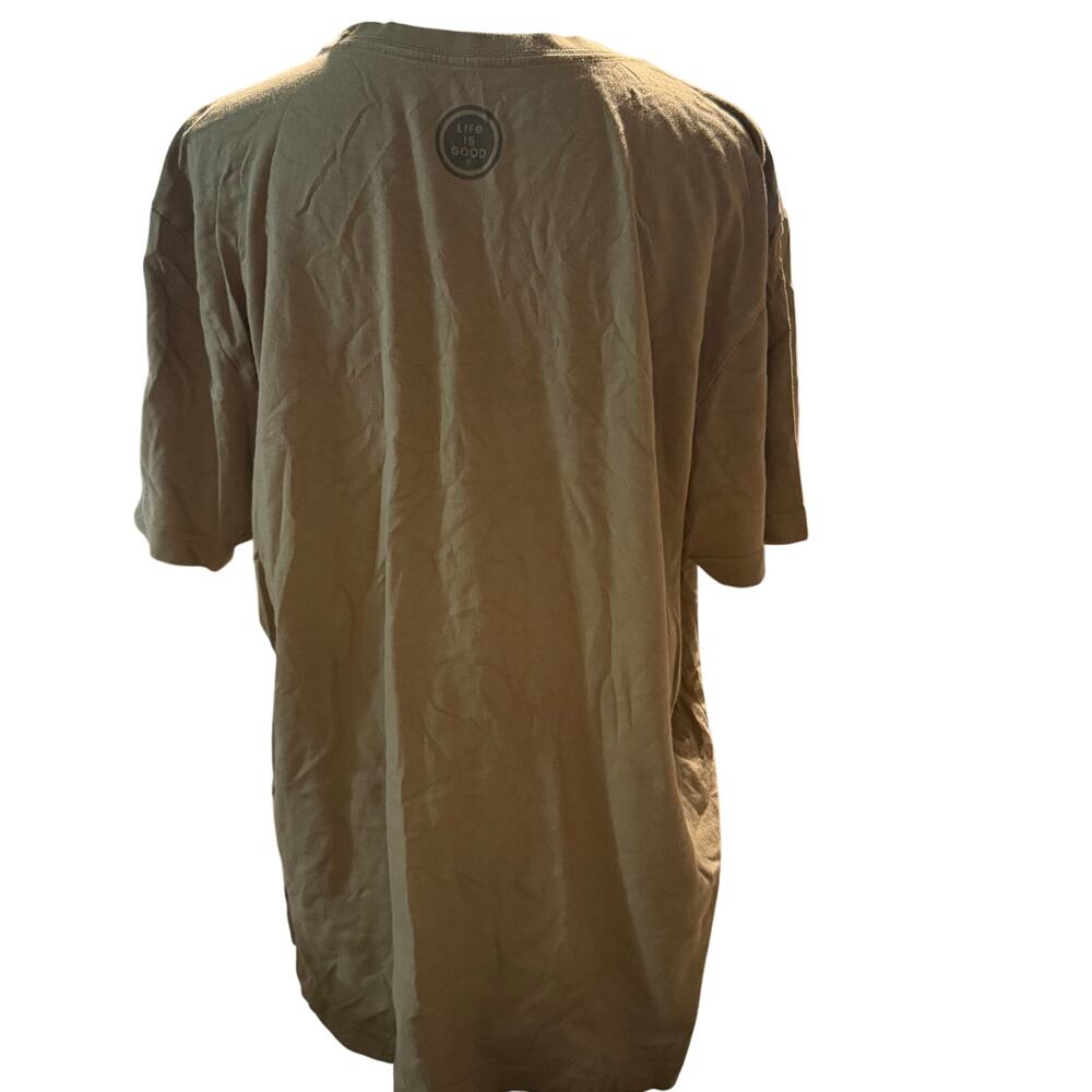 Life Is Good "Every Snack You Make" Dog Graphic Tee, Olive Green, Size Large View 4